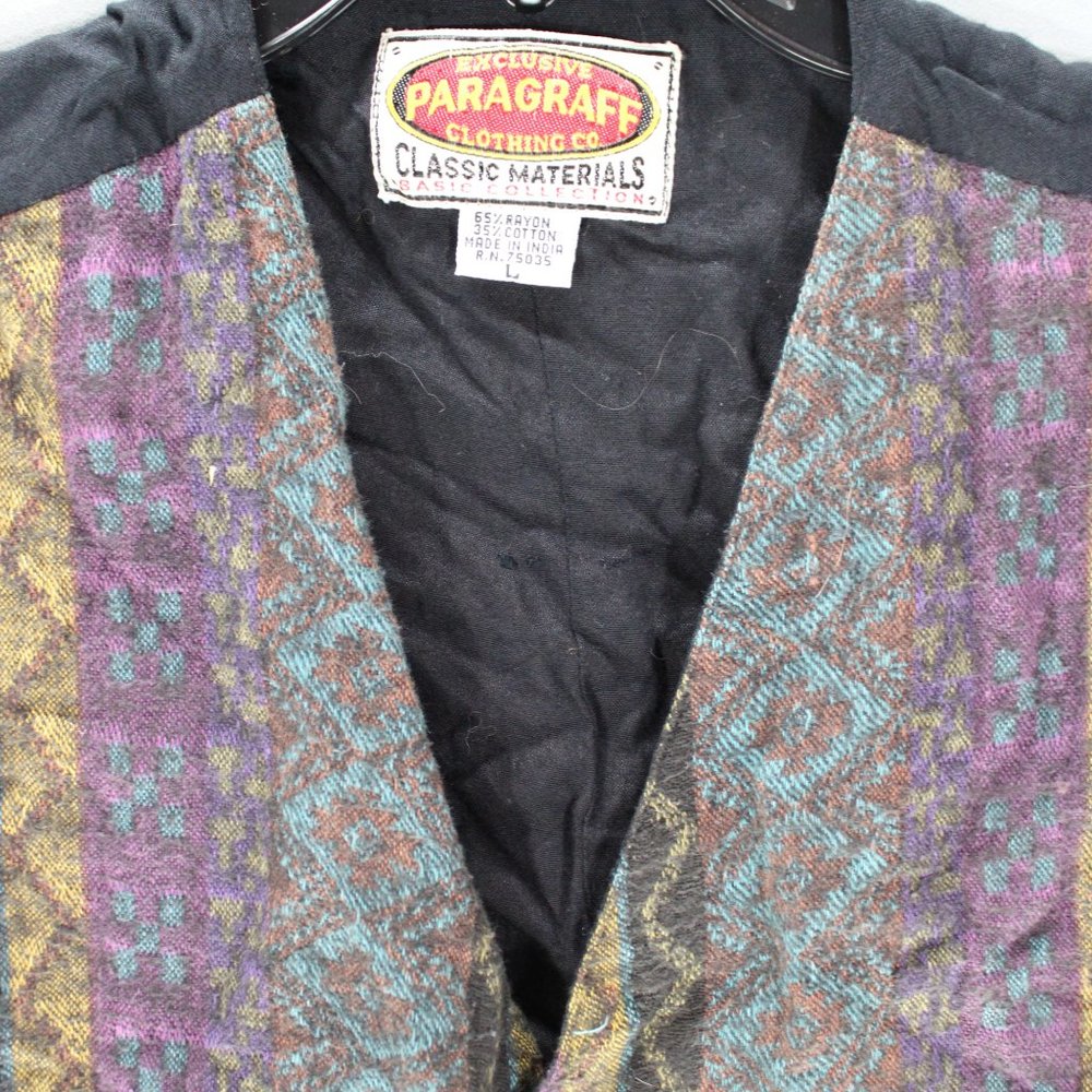 Paragraff Clothing Co Vest Vintage Rayon Cotton Size Large